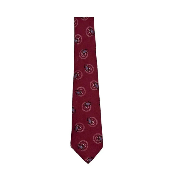 Givenchy Burgundy Swirl Silk Tie - Picture 1 of 5